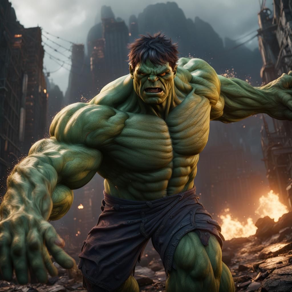 Detailed Matte Painting of the Hulk