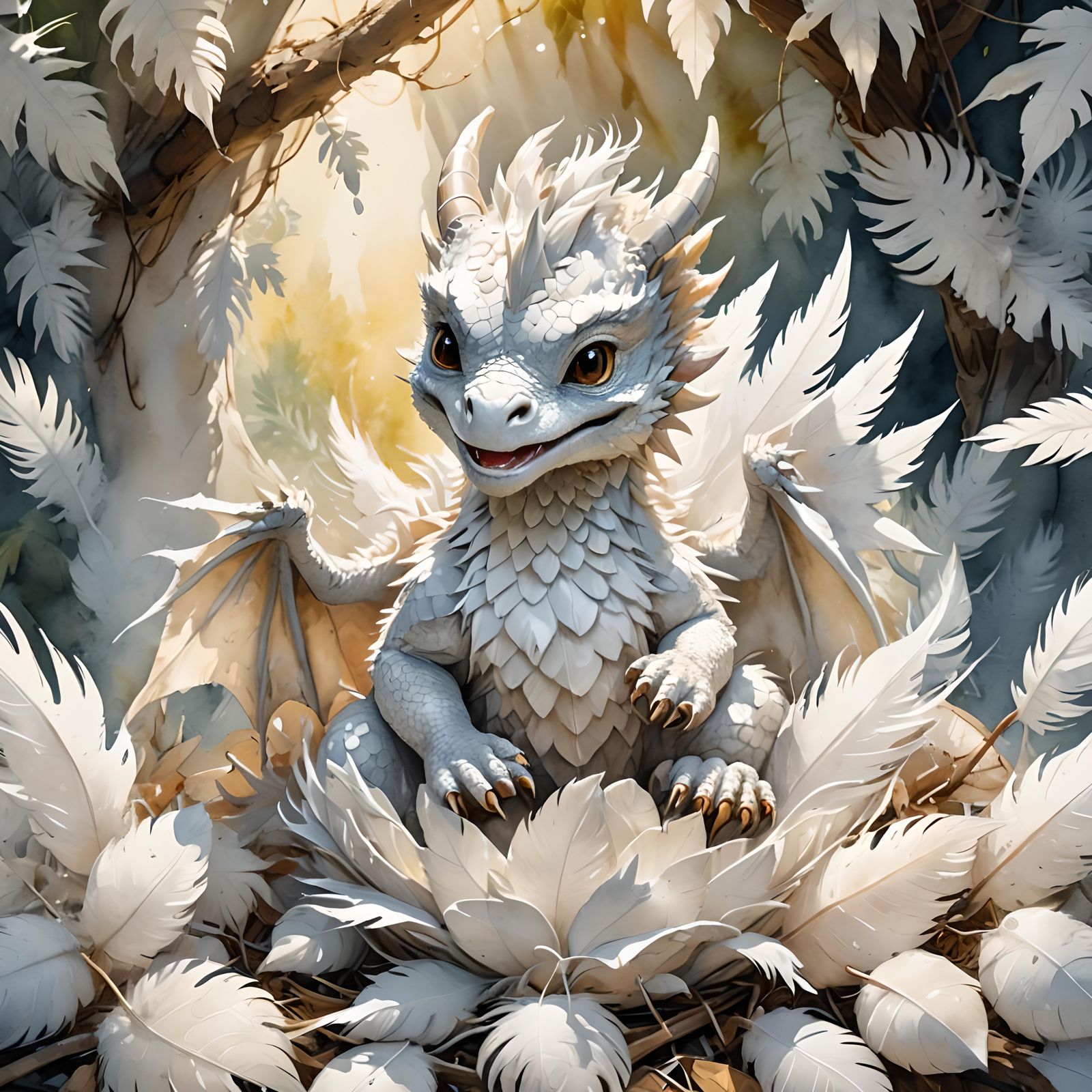 White Baby Dragon
