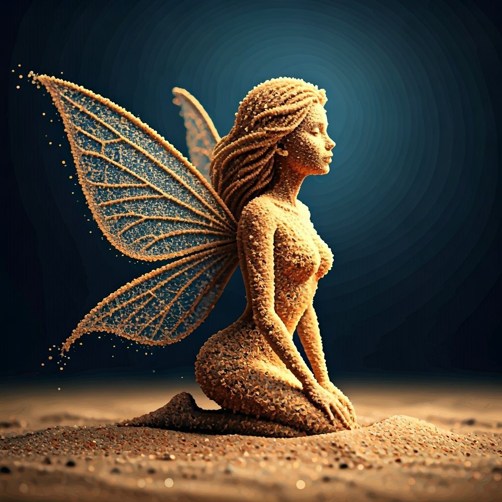 Sand Fairy in Dreamlike Landscape