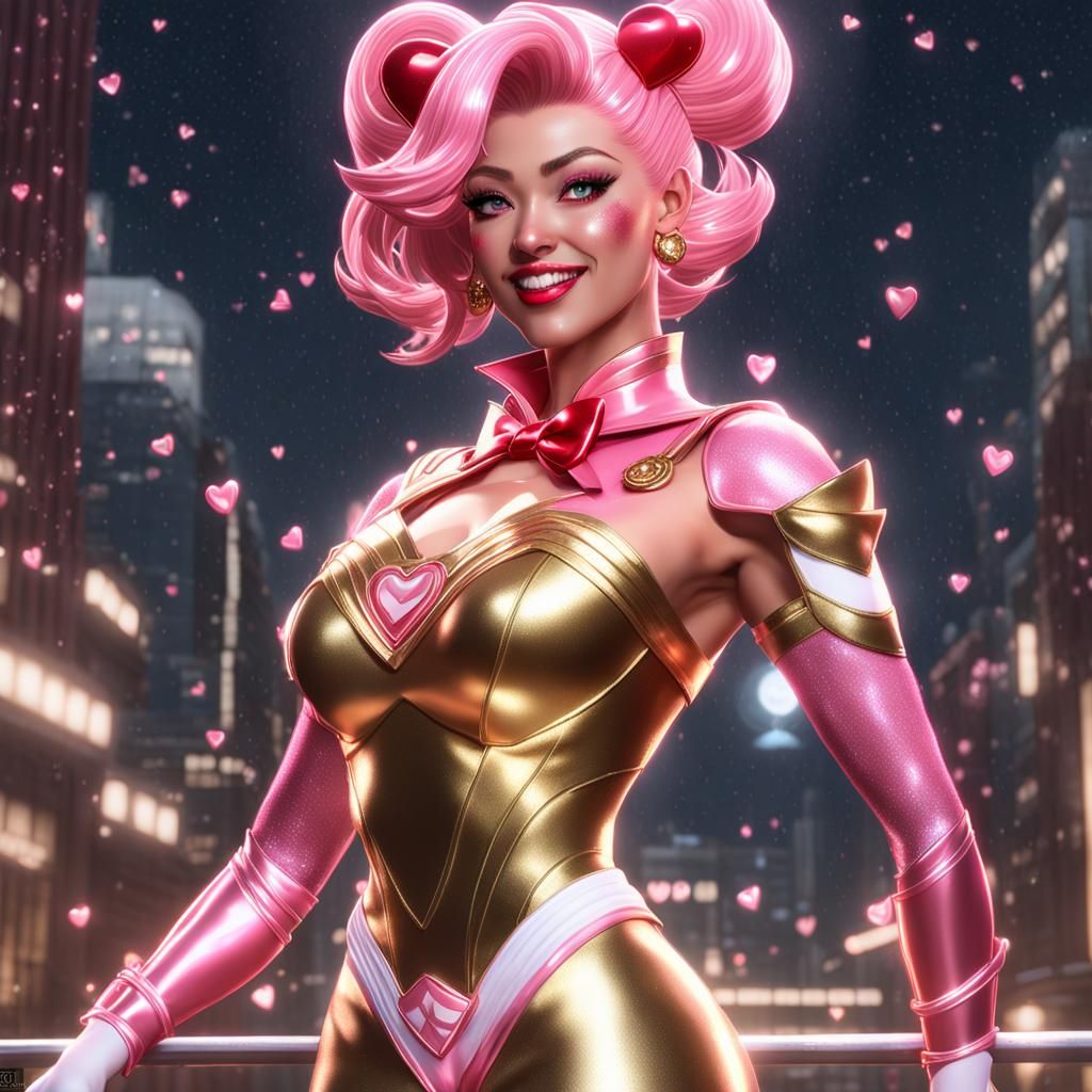 Athletic Sailor Scout Woman in Pink Outfit