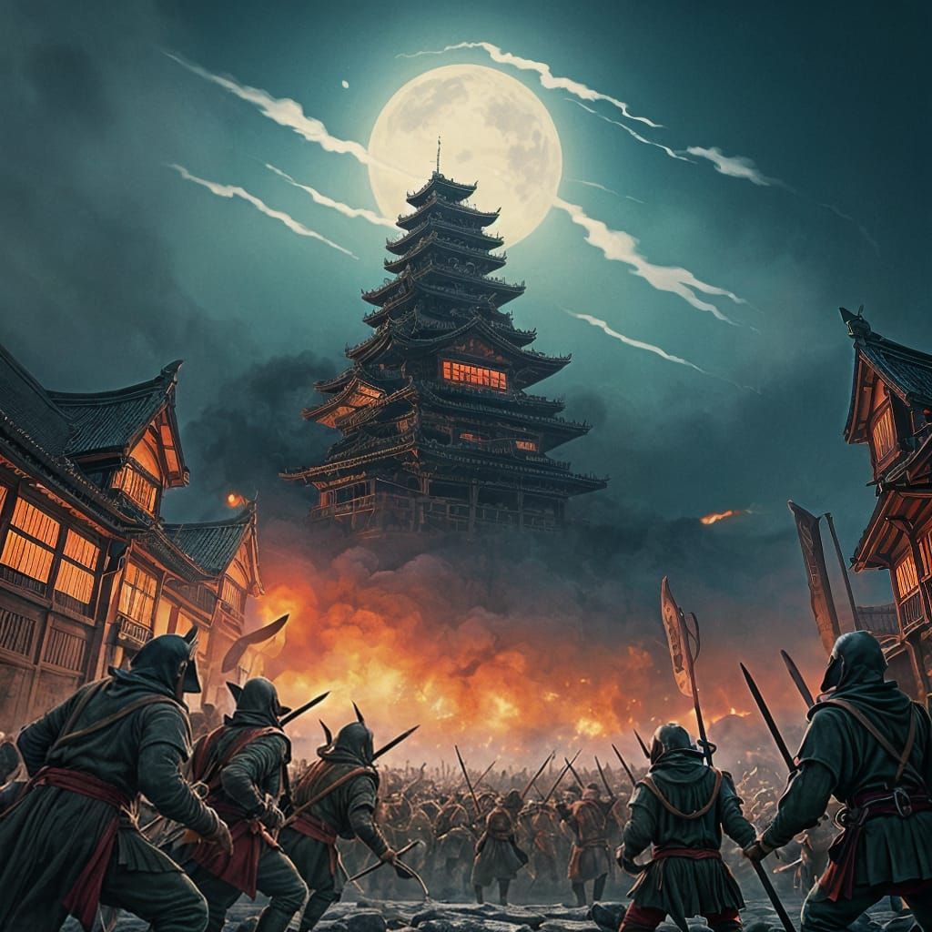Retro dark colours Ukiyo-e style The Lord of the Rings: The ...