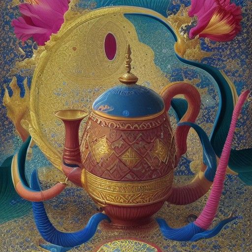 Maximalist Photorealistic 3D Liquid Masterpiece