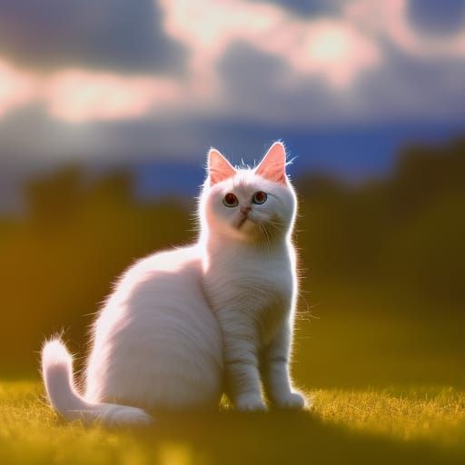 Cute Cat in Divine Sunshine