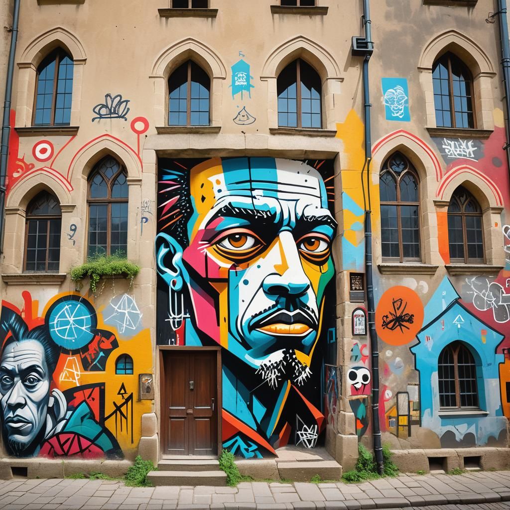 Street Art Fusion in Medieval Old Town
