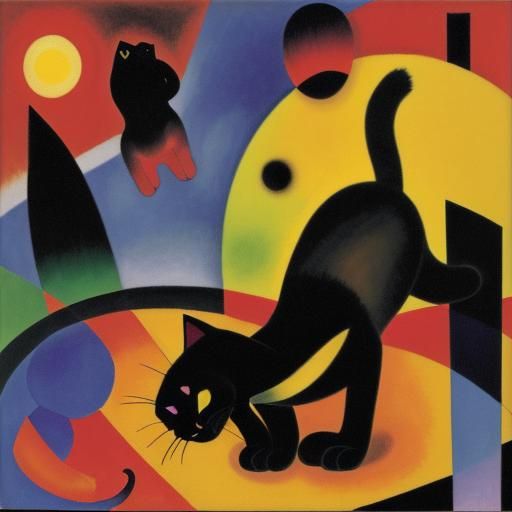 Fluorescent Cat: Expressionist Style Art
