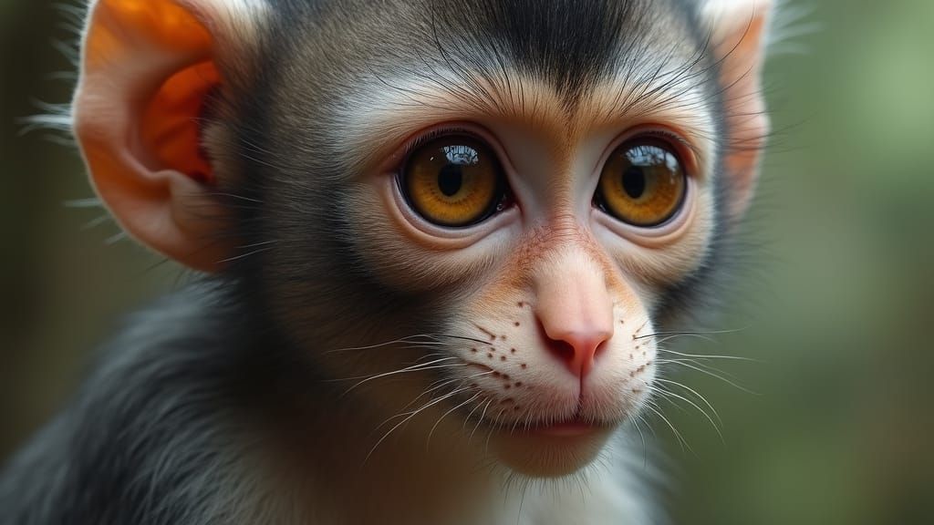 Primate Hybrid with Feline and Human Traits