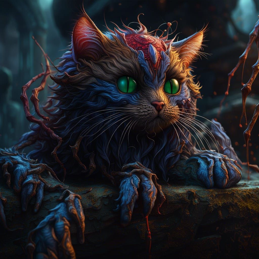 Fantastical Spidercat Concept Art in Deep Color