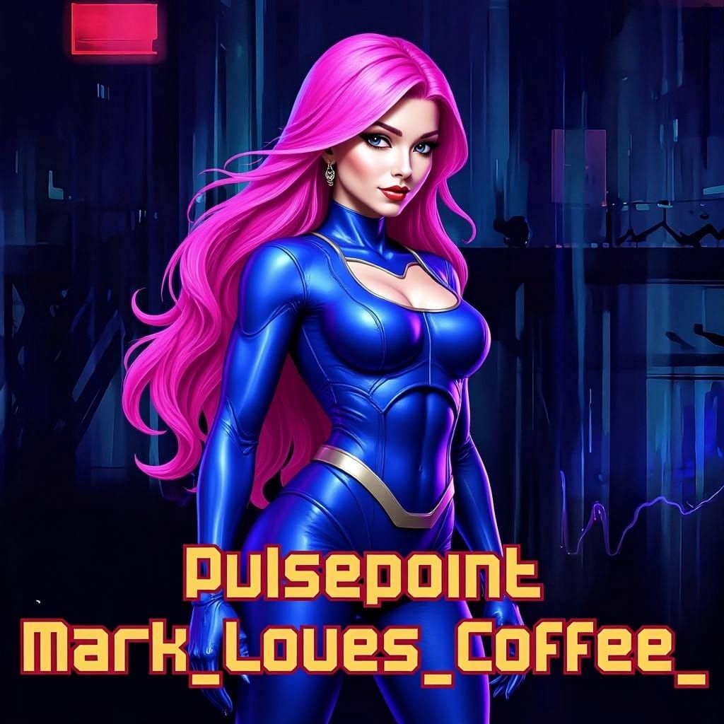 Woman with Pink Hair in Blue Jumpsuit: AI Art