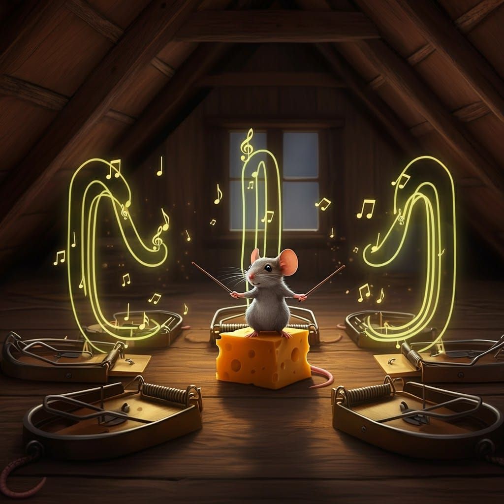 Mouse Makes Music With Glowing Mouse Traps