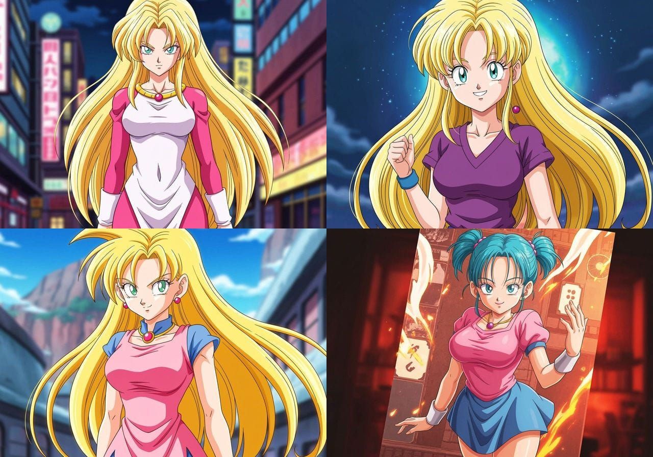 Anime Waifu Fan Art: Bulma and Android 18