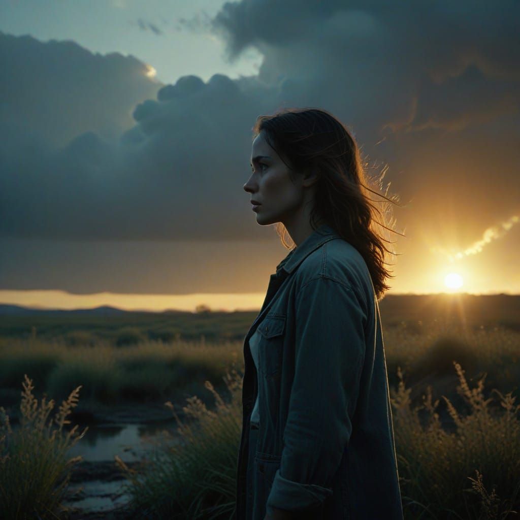 Woman in Mysterious Cinematic Haze