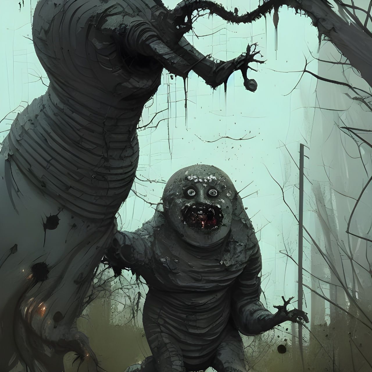 Terrifying Golem Speedpaint in Horror Art Style