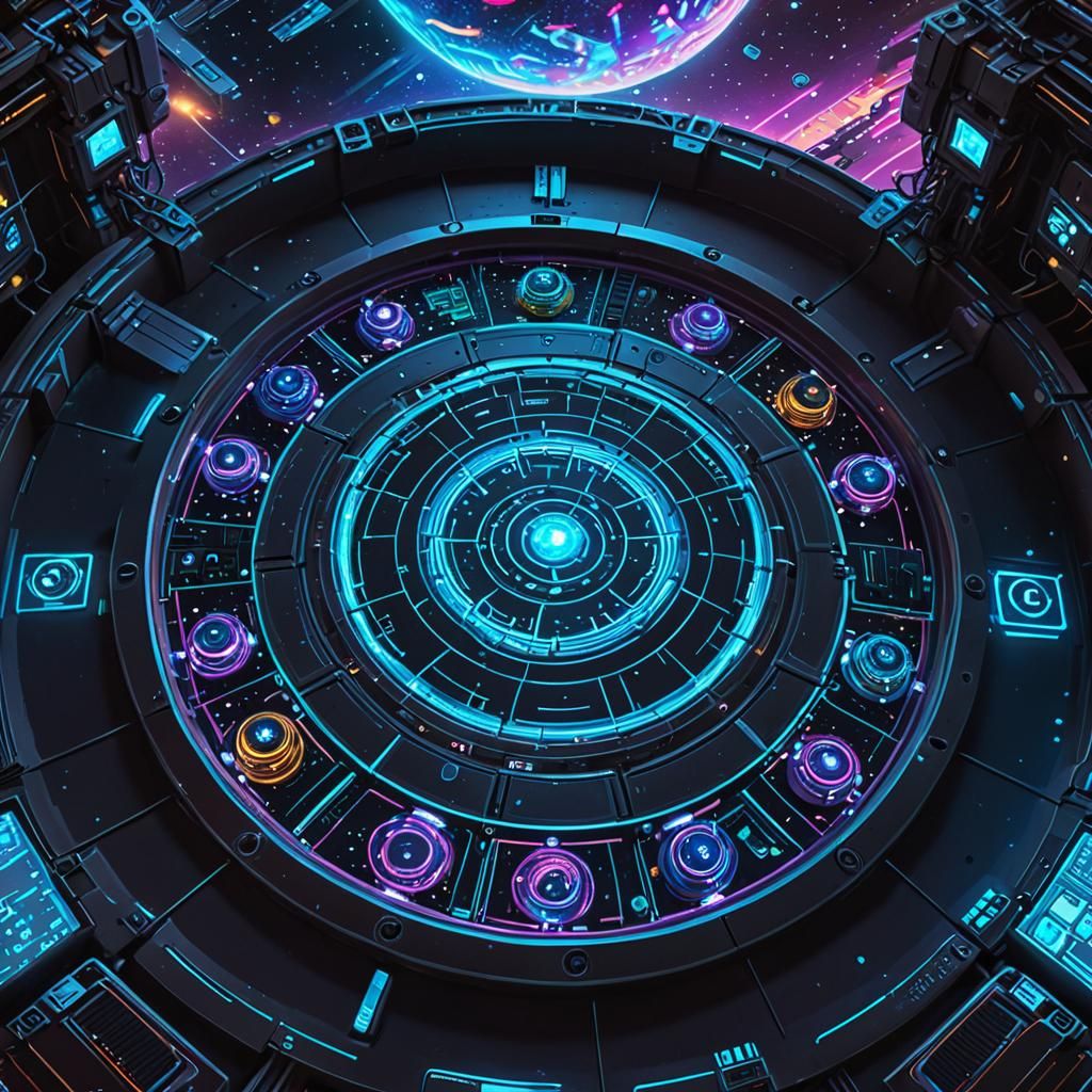 AI Control Center in Deep Space Concept Art