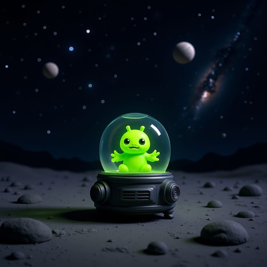 Hyperrealistic Alien Spaceship on the Moon