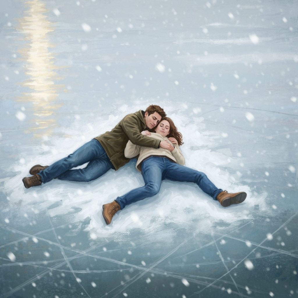Pastel Impressionism: Joel and Clementine on Frozen River