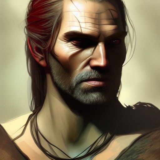 Hyperrealistic Witcher in Dark Swamp Environment