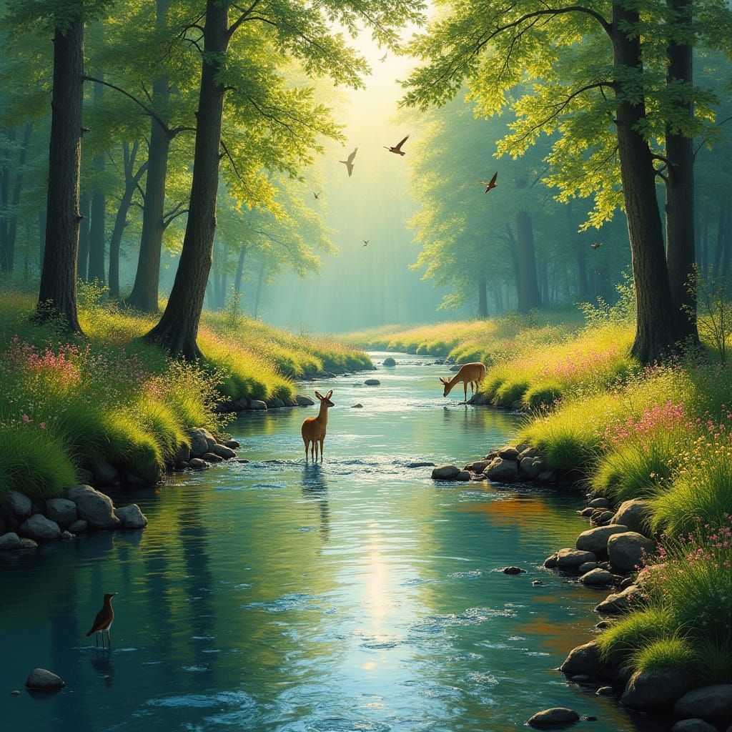 Summer Serenity in a Lush Creek