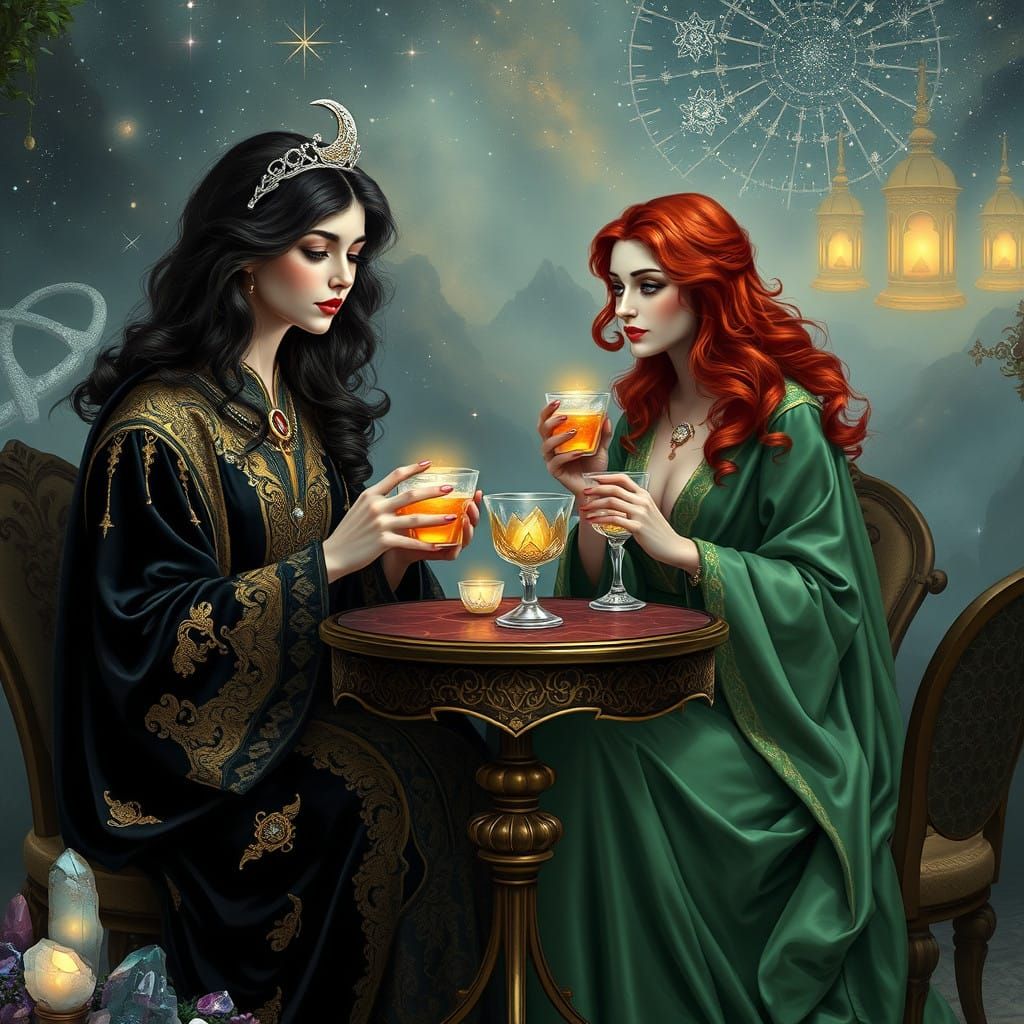 Mystical Tarot Card Goddesses in Whimsical Velvet Robes