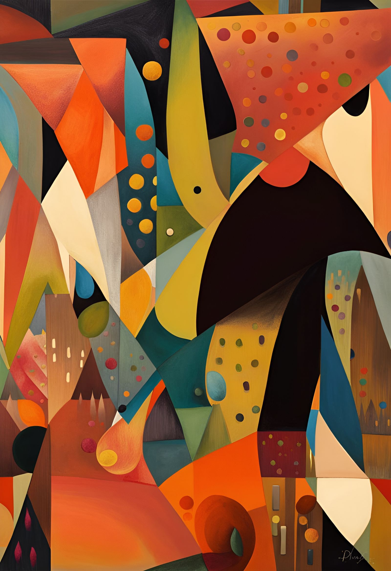 Surreal Folk Singers in Dreamy Abstract Art