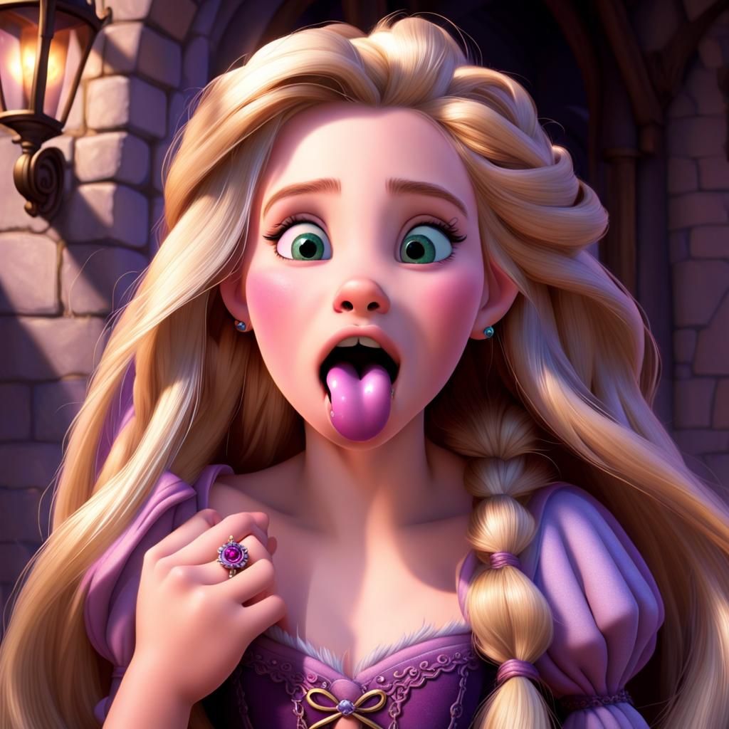 Rapunzel's Edgy Rebellion: A Dark Disney Image