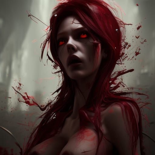 Graffiti Art: Tall Woman with Red Hair