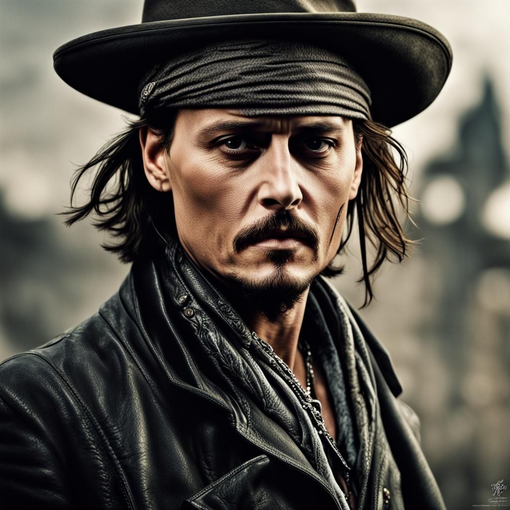 Hyperrealistic Portrait of Johnny Depp in Sharp Focus