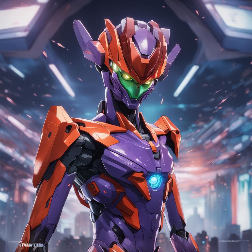 Evangelion Unit-01 Portrait in Dynamic Lighting
