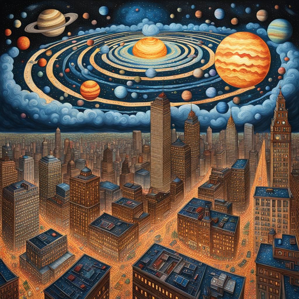 Pointillism solar system map