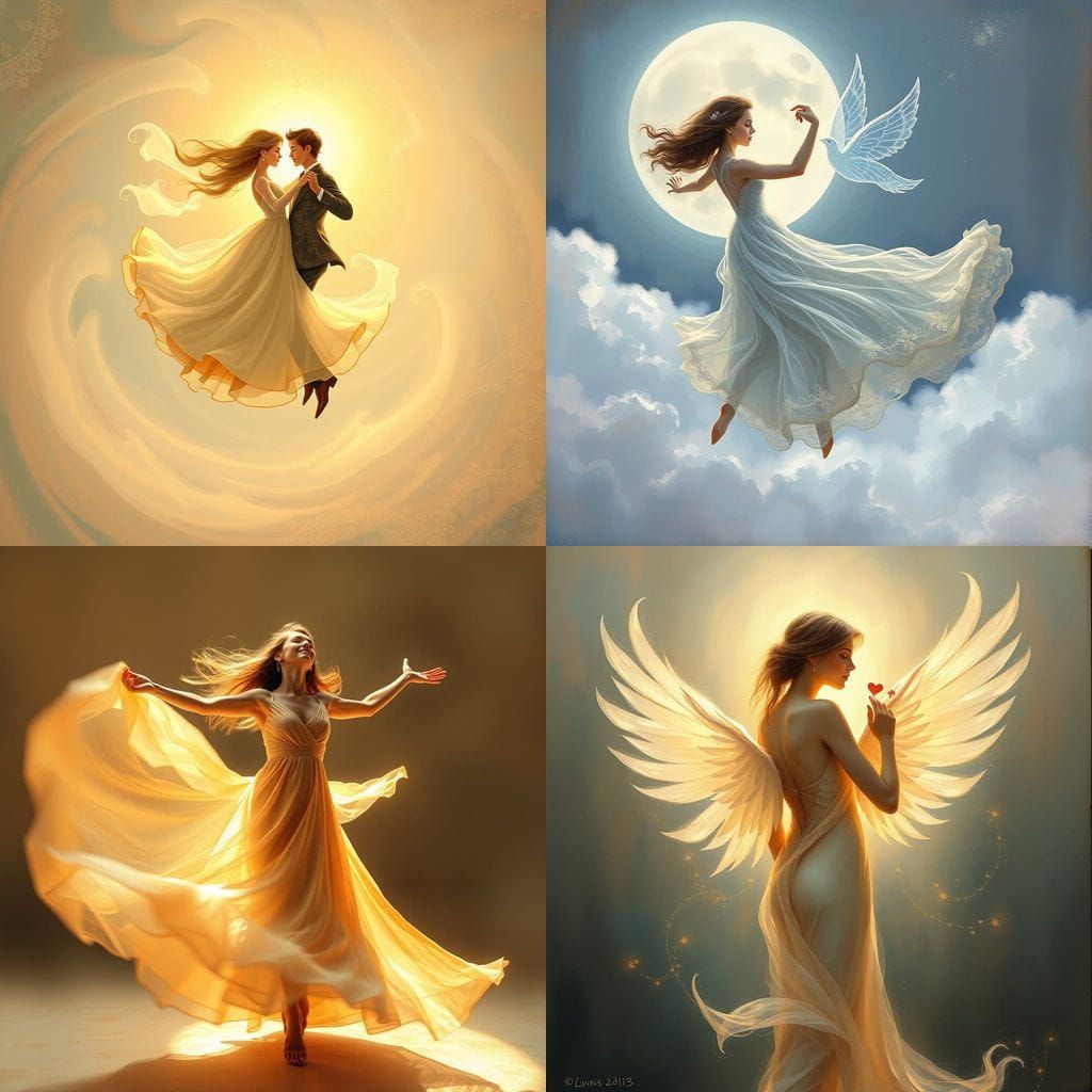 Whirling Dancers in a Divine Waltz, Inspired by Spiritual Lo...