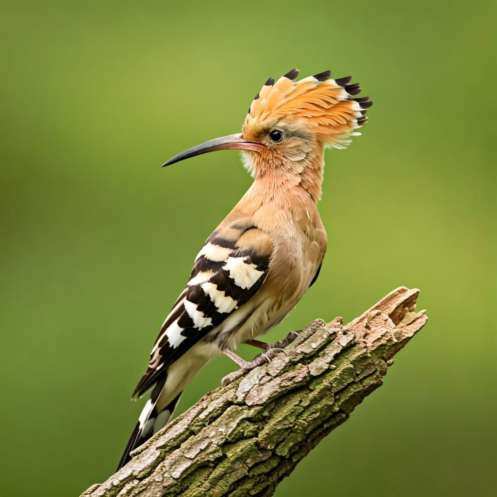 Hoopoe Bird Portrait in Striking Plumage
