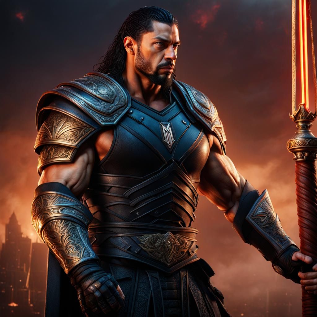 Roman Reigns Matte Painting on Artstation