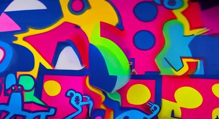 Kaleidoscopic Street Art in Graffiti Style