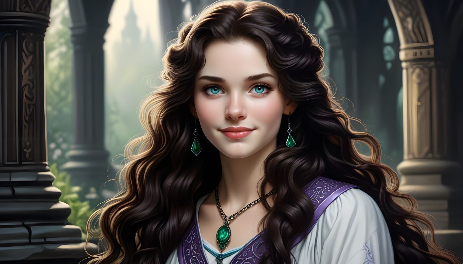 Norse Goddess in Soft Gothic Oil Painting