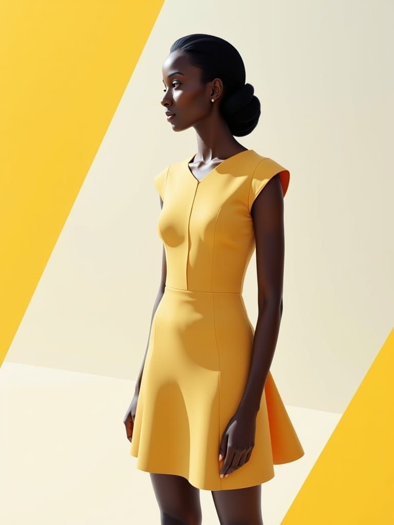 Minimalist Abstract Art in Pale Yellow and Silver-Grey