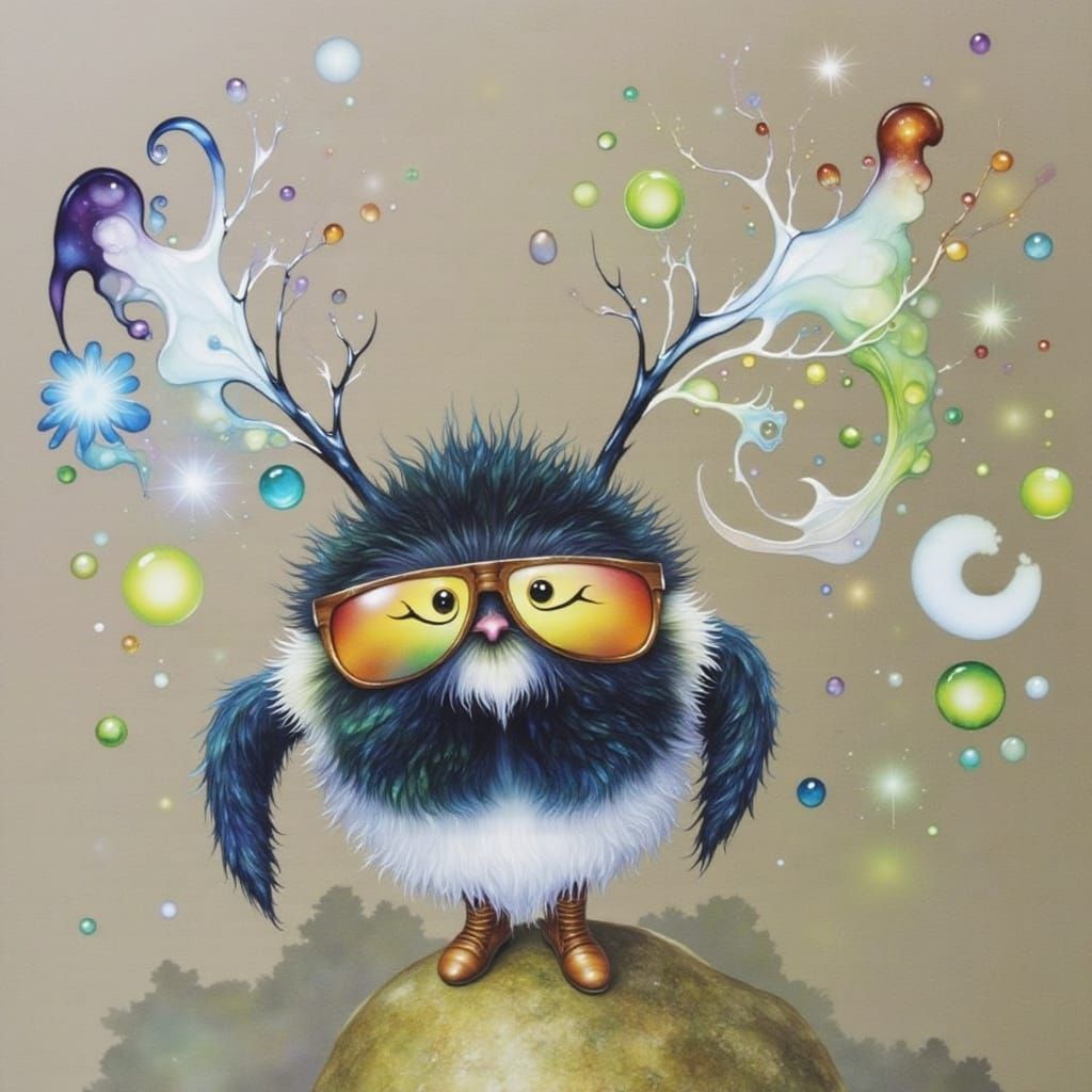 Smiling Adventurer on Emerald Path in Whimsical Style