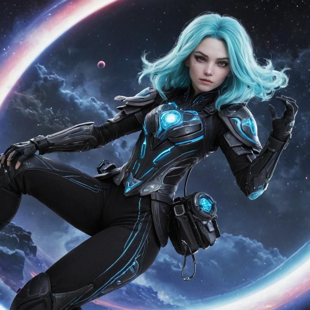 Glamorous Alien Figure in Cloudcore Style