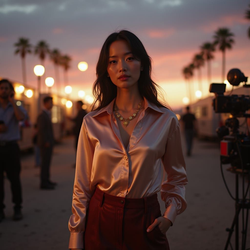 Asian American Woman on Movie Set