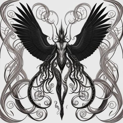 Eldritch Formless Entity: Black and White Ink Art