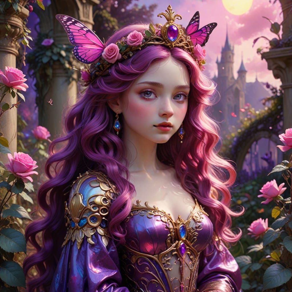 Chibi Queen in Enchanted Garden