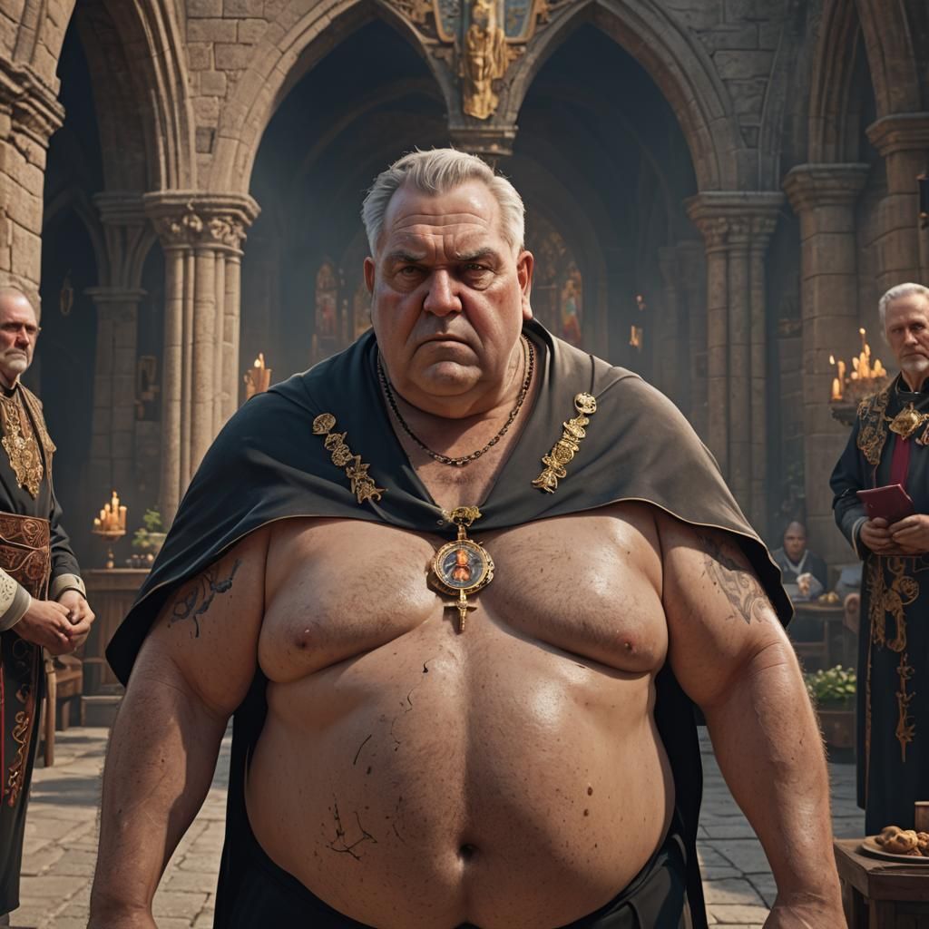 Mature Priest Portrait in Hyperrealistic Style