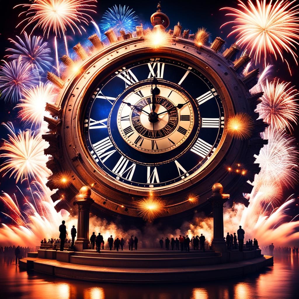 New Year's Eve Fireworks at the Clock Tower