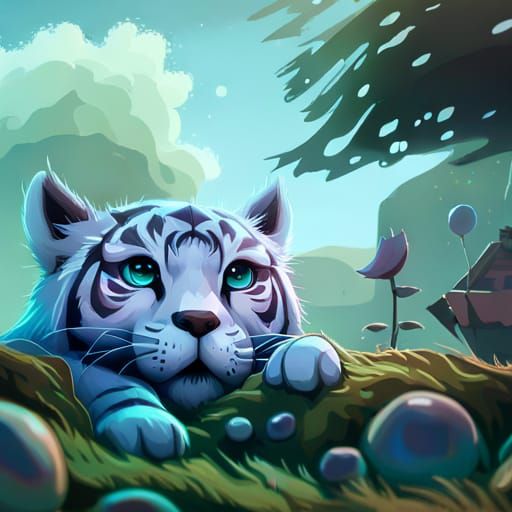 Chibi Shamanic Tiger: Hyperrealistic 3D Render