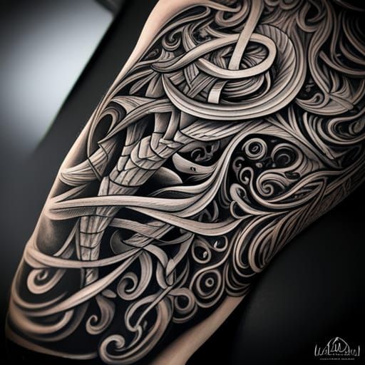 Hyperrealistic Calligraphy Tattoo Design in White Ink