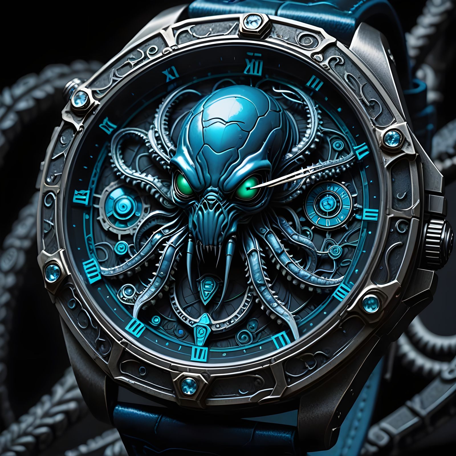 Alien Tentacle Watch with Spider Leg Strap in Comic Art