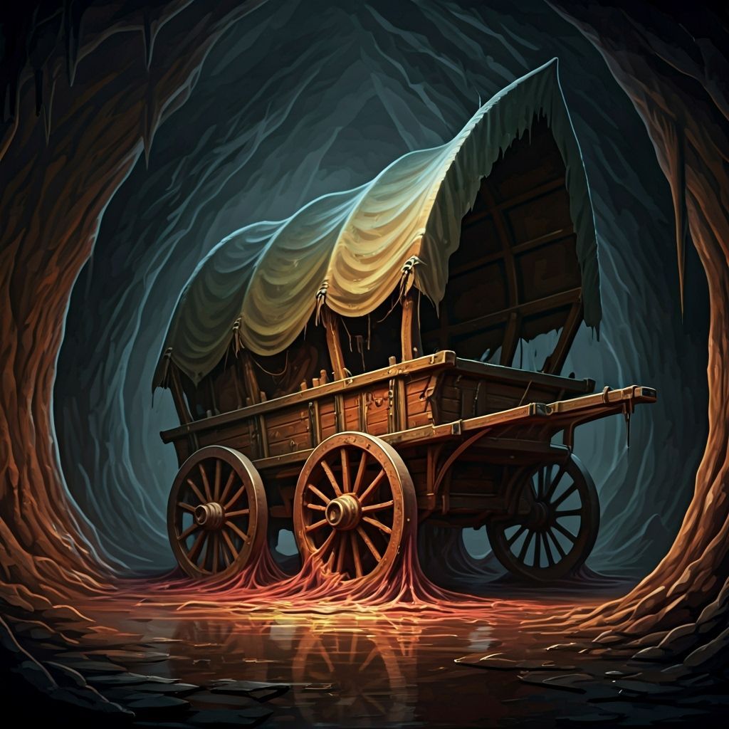 Grotesque Mimic Merchant Wagon in the Underdark