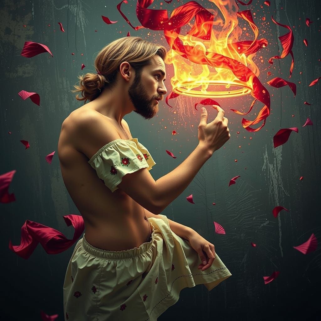 Abstract Twisting Forms in Shades of Red