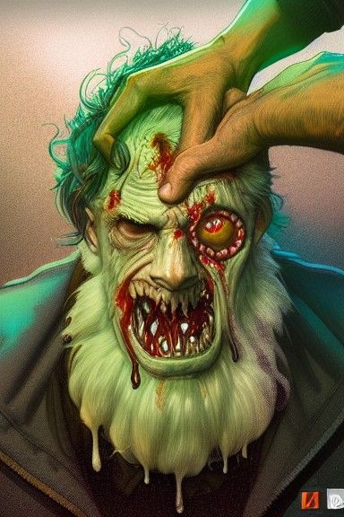 A man with rabies is now a zombie to be remembered. head and shoulders portrait, 8k resolution concept art portrait by G...