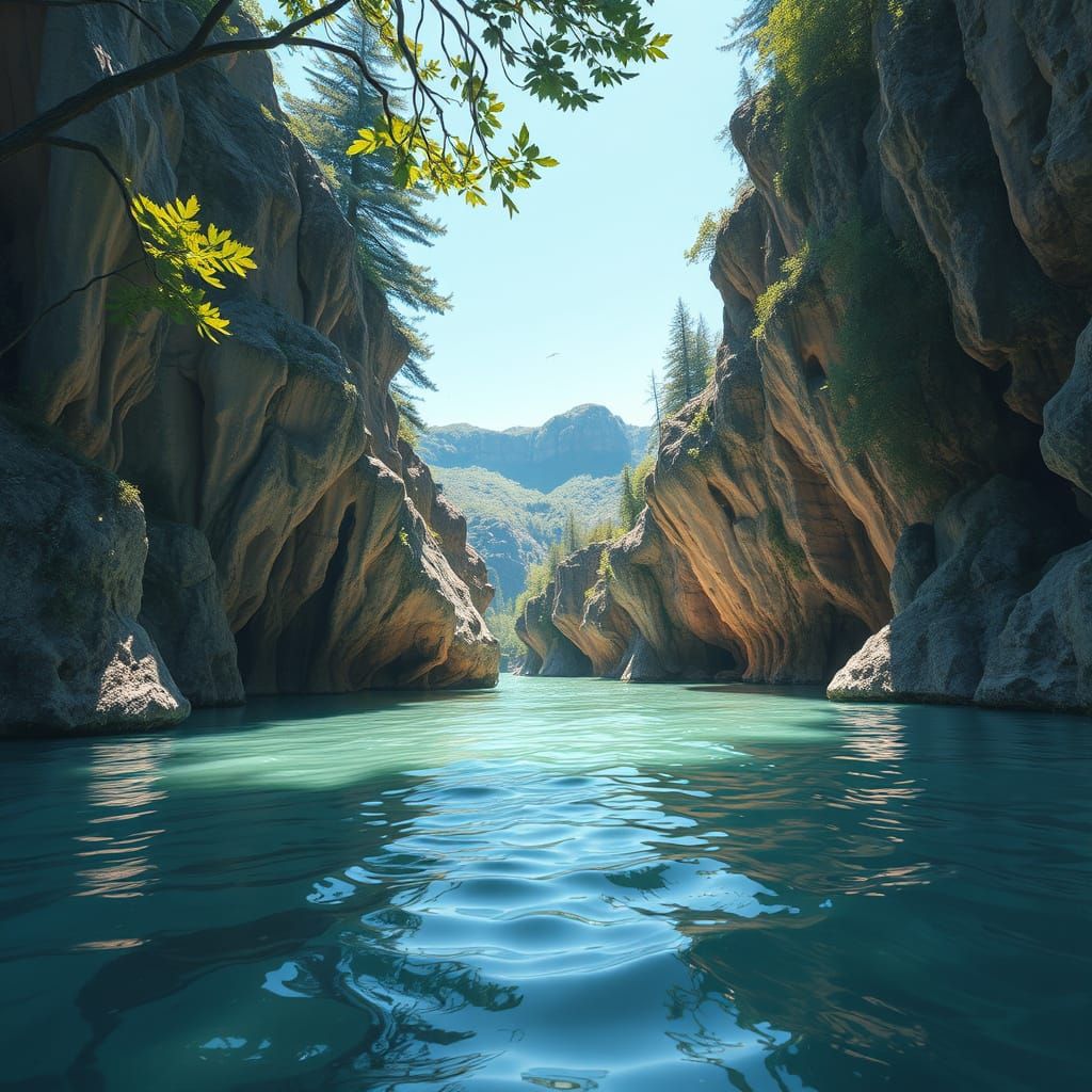 Dreamy Landscape in a Watercolor Style