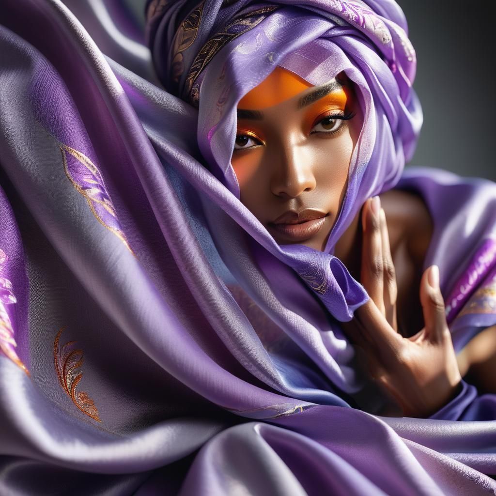 Hyperrealistic Lavender Cloth Roll: Splash Art Concept
