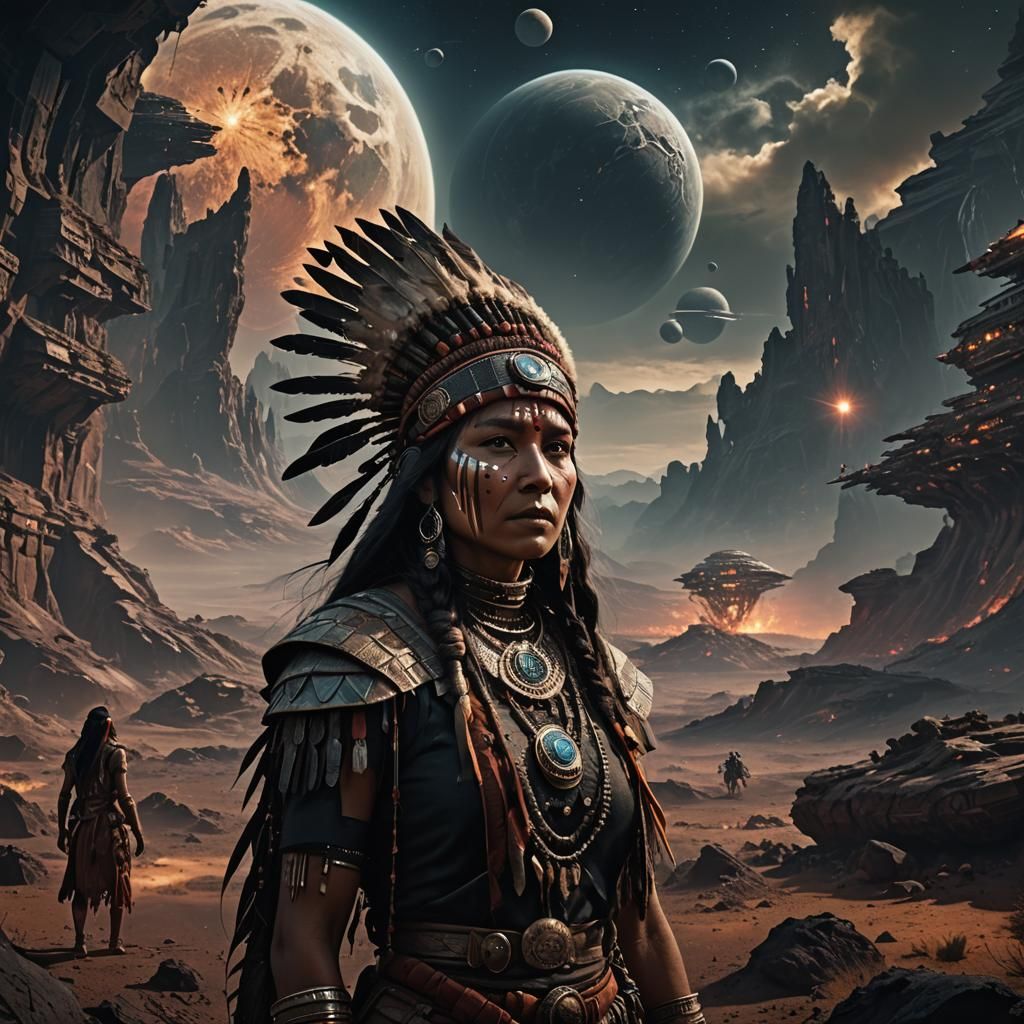 Native Indian Women on Dark Planet